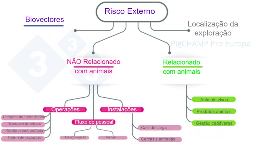 Figura 3. Esquema para analisar os principais factores de risco externo na visita à exploração
