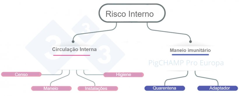 Figura 4. Esquema para analisar os principais factores de risco interno na visita à exploração