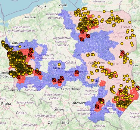 PPA en jabal&iacute;es en 2021. (puntos amarillos). Fuente: GVI
