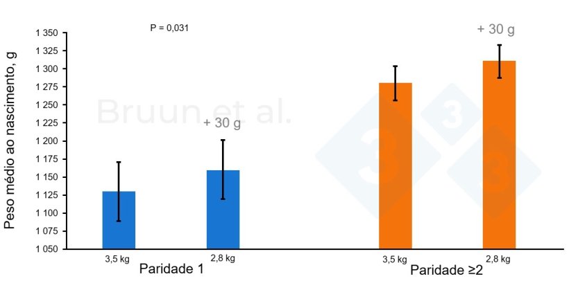 Figura 1. Bump feeding (del dia 84 ao dia 112 de gestação). Adaptado de Bruun et al., 2024: Landbrugsinfo. Publicação nº 1206.