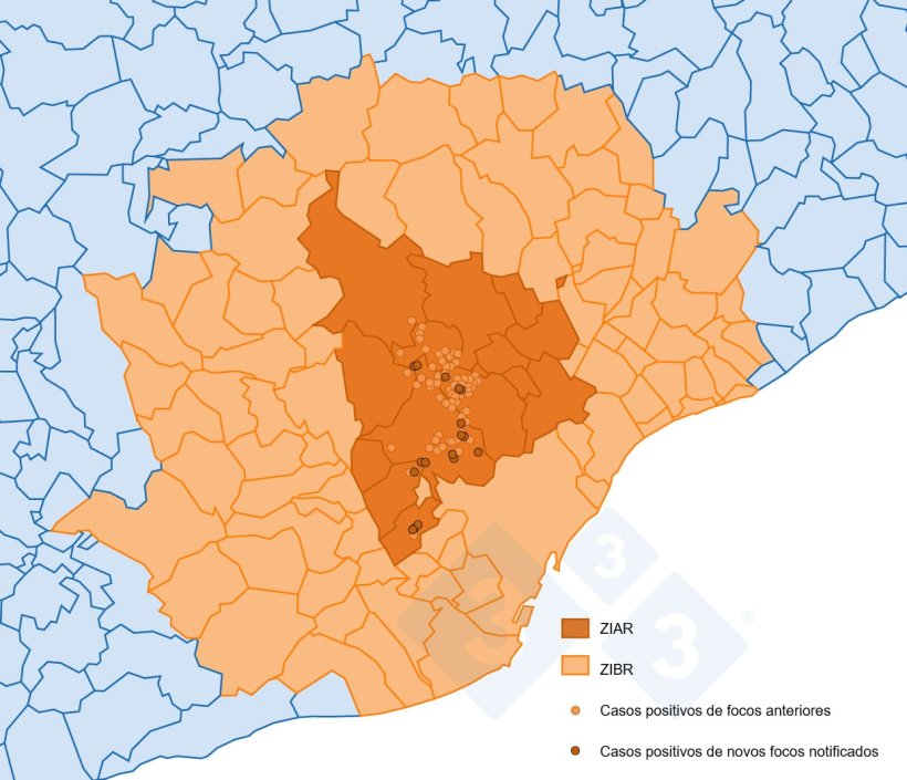 Mapa de nuevos focos de PPA en España